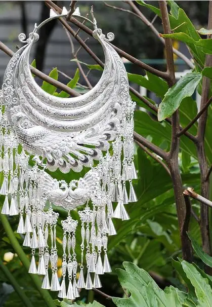 

New Atmosphere Miao and Dong Nationality Necklace Accessories Stage Performance Miao Silver Exaggerated Large Necklace Minority
