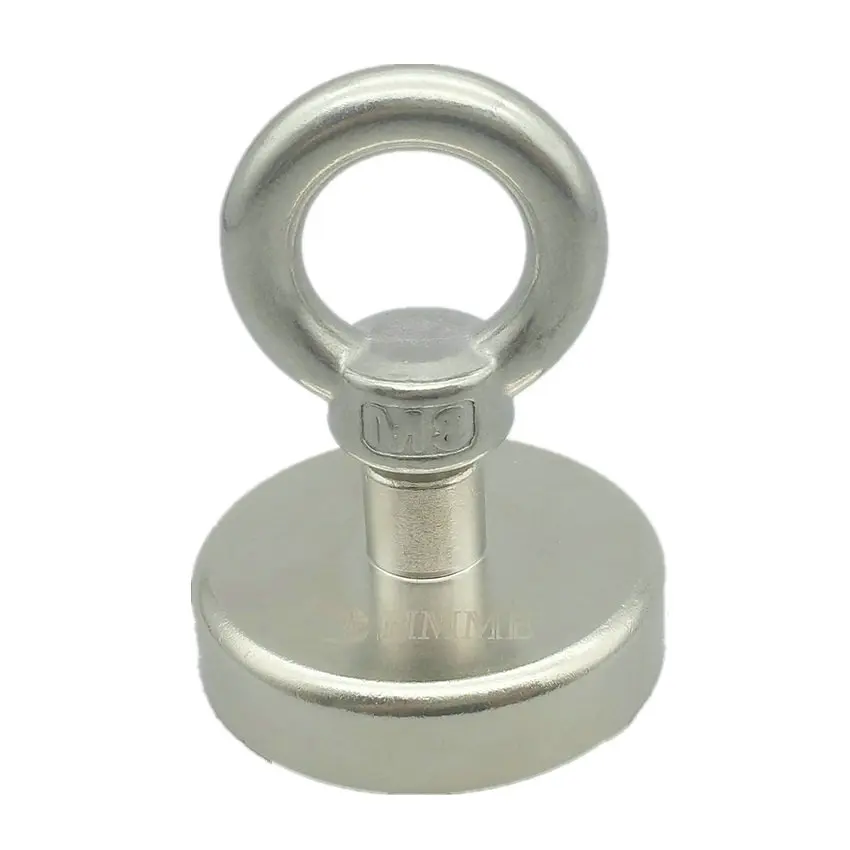 

Heavy Duty NdFeB Lifting Magnet Diameter 48mm Magnetic Pot with Ring or Hook Strong Magnets Fishing Tool Treasure Hunting Mag