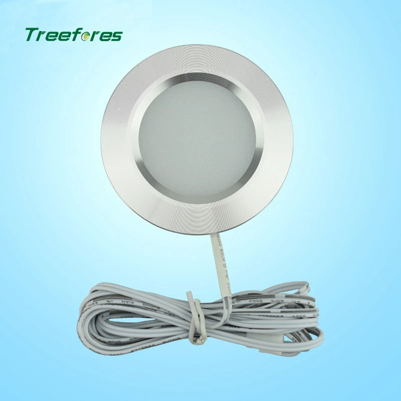 

Treefores 3W 12V Under Cabinet Lights Closet Kitchen LED Bed Room And Foyer Cupboard Furniture Showcase Round Wardrobe Lamp