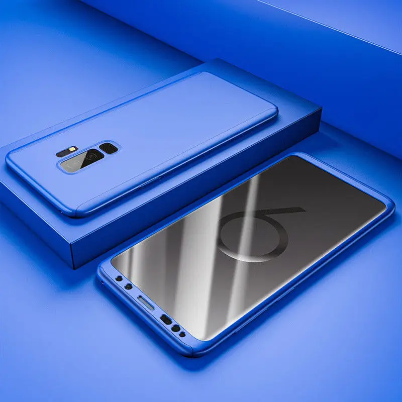 Роскошный 360 градусов полное покрытие чехол для телефона для samsung Galaxy A30 A50 M20 S10 плюс S10E A8 A6 J4 J6 Plus противоударный чехол - Цвет: Синий