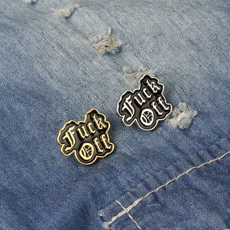 

Cool Gothic Punk Women Men Stainless Steel Retro Letter Male Classic Cartoon Style Enamel pin Badge Buttons Brooch lapel pin