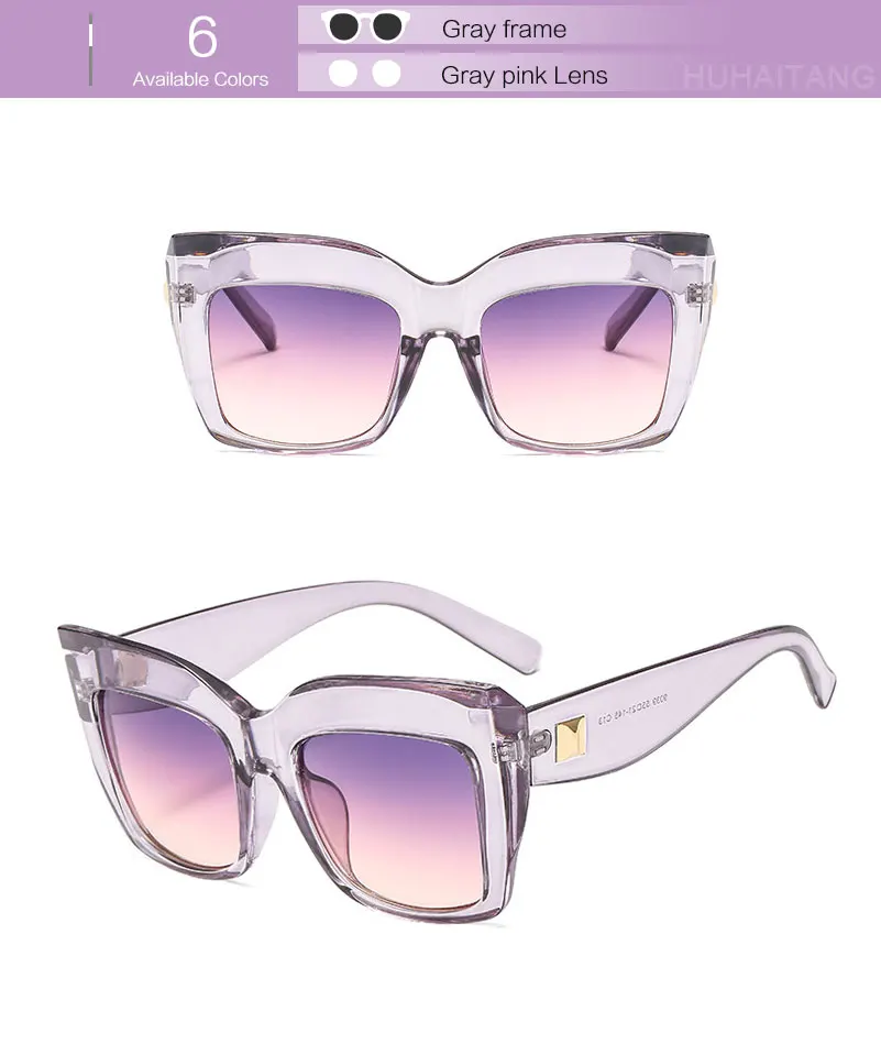 HUHAITANG, негабаритные Квадратные Солнцезащитные очки для женщин, роскошный бренд, модные солнцезащитные очки, Ретро стиль, негабаритных размеров, высокое качество, солнцезащитные очки для мужчин