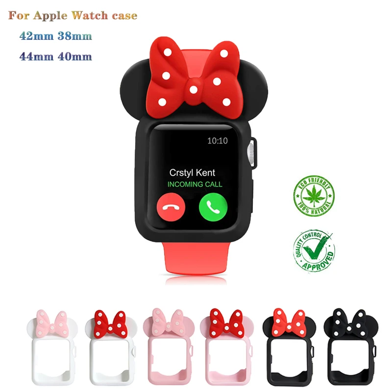 

Cartoon Character Silicone Case for Apple WatchCase 42/38/44/40mm Cute Girl Women Polka Dot Bow Compatible iWatch series 4 3 2 1
