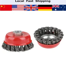 4 шт. роторный твист узел плоская чашка стальной проволоки колеса набор кистей для угловая шлифовальная машина Удаление ржавчины краски Горячая