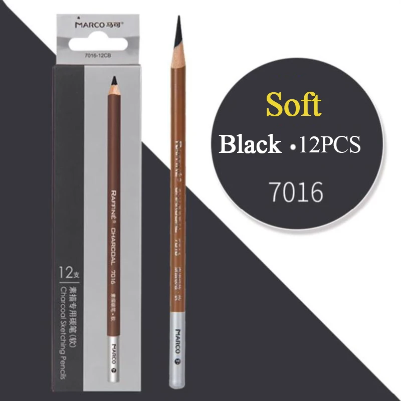 12 шт. Профессиональный эскизный деревянный карандаш мягкие пастельные карандаши угольная ручка для студенческого рисования товары для рукоделия - Цвет: 7016-Soft
