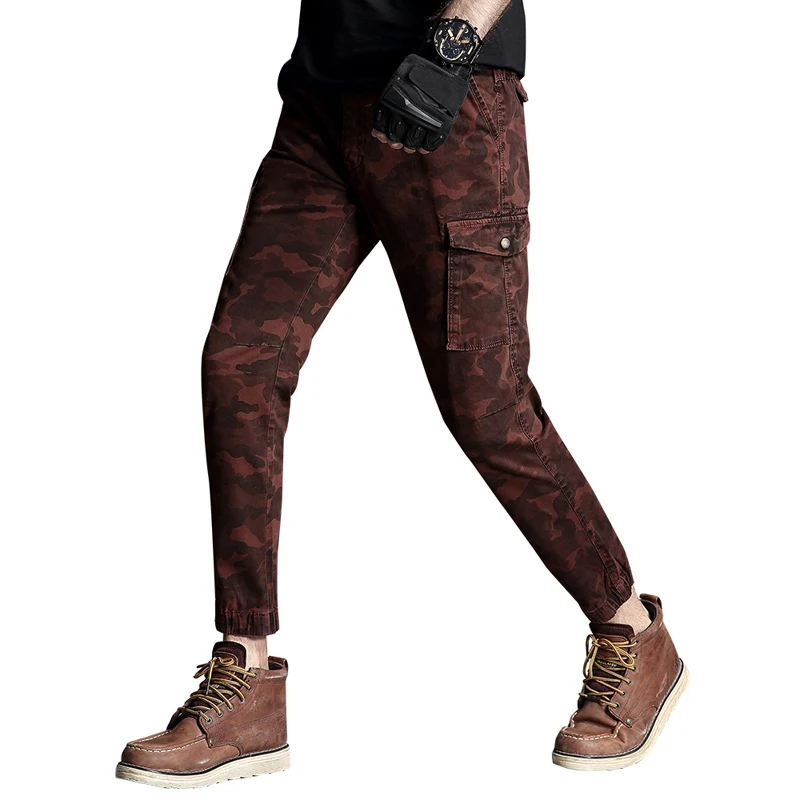 Men Cargo Pants Khaki Big Pocket Decoration Mens Casual Trousers Male Spring Fashions Army Tactical Camouflage Pants Overalls