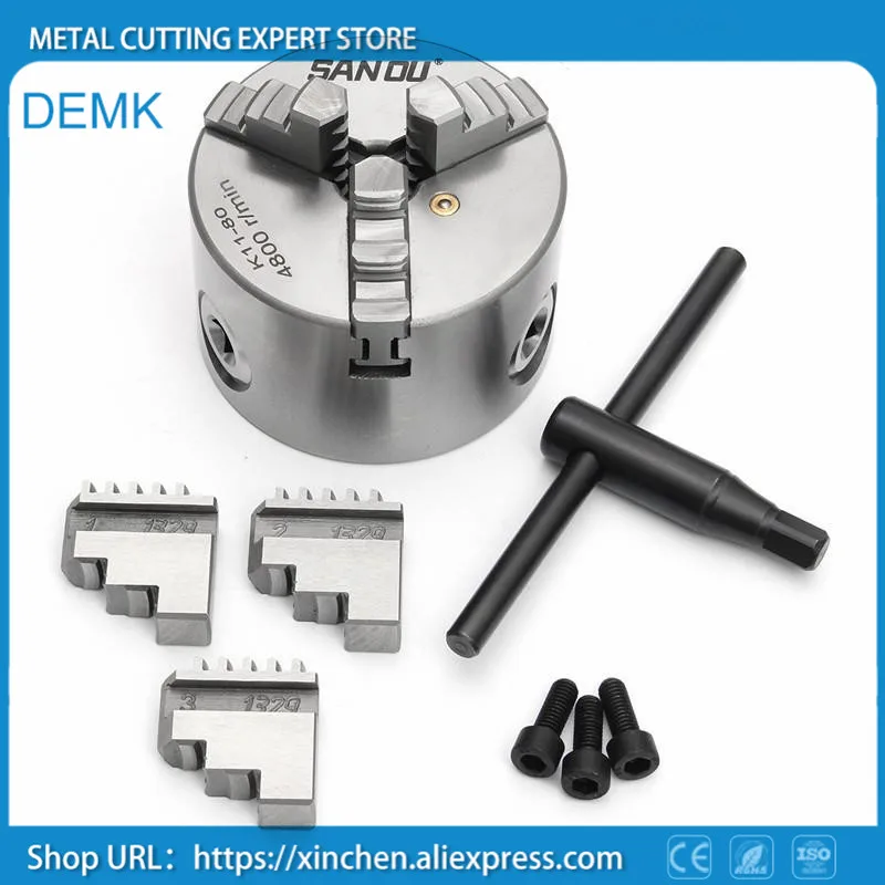 Buy K11 200 high precision three/3 jaw chuck self centering chucks 200mm 8 inch