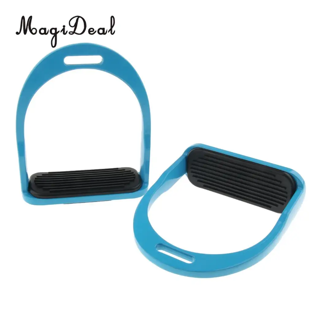 1 Pair of Horse Saddle English Stirrups Riding Flex Double Jointed Aluminum