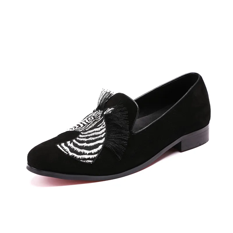 Sapatos Casamento Bordado Dos Deslizamento Em Do Homens Calçados Apartamentos Chinelos Mabaiwan Moda Mocassins Borla Vestido Preto Casuais qWZ1tOFB