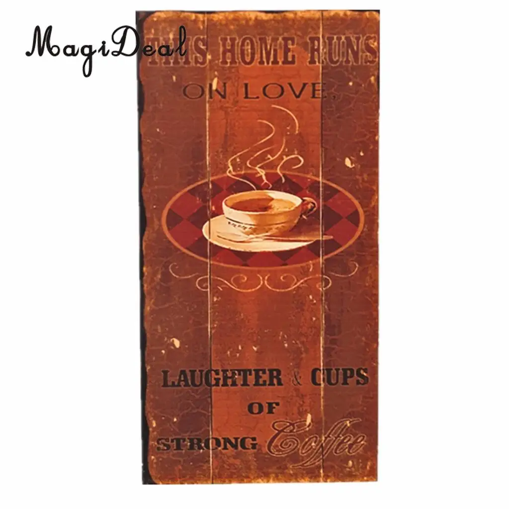 MagiDeal Cafe Bar Pub Kitchen Wooden Sign Dining Hall Coffee House Decor Sign Plaque Wall Plate Board Decorative Sign