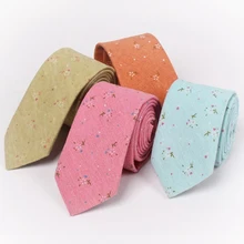 GAOKE модный галстук Британский хлопок и лен цветочный узкий галстук мужской галстук цветочный галстук аксессуары для одежды