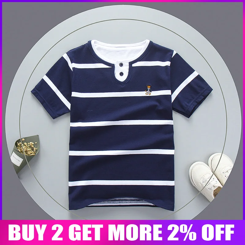

BibiCola summer boys top t-shirt fashion striped cotton clothes children tees kids bebe t-shirt letter print child boys clothing