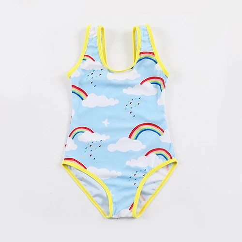 Одежда для купания для маленьких девочек, слитный купальник, детская одежда для купания с изображением фламинго, детский летний спортивный купальный костюм, CC871 - Цвет: 18007