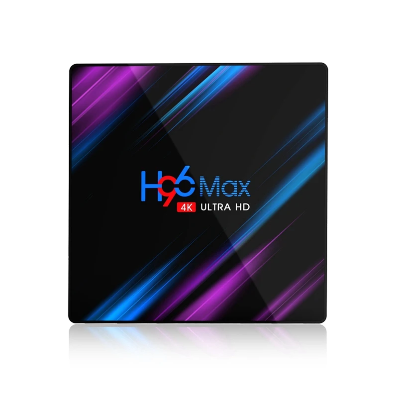 H96 Max Android Tv Box 9,0 Rockchip Rk3318 4G + 32G 4 K Smart Tv Box 2,4G/5G Wifi Bluetooth 4,0 Iptv Android Box (Uk Plug)