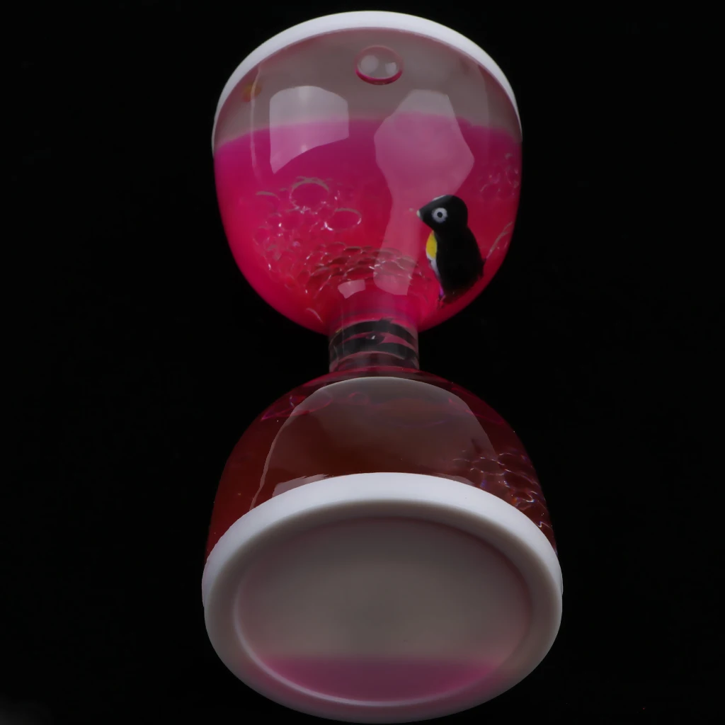 Liquid Motion Bubbler Timer Desk Sensory Toy Dolphin Animal Floating Oil Hourglass for Fidgeting Stress Relief Gifts Pink
