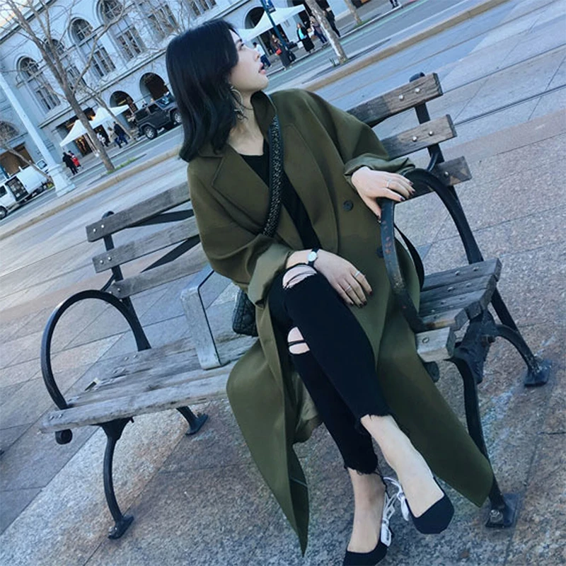Printemps Nouvelle Femmes Lâche Version Coréenne Long Blousons Longue Manteaux Taille vent Femme De Et La Trench Grande Automne Coupe 5wtYqd