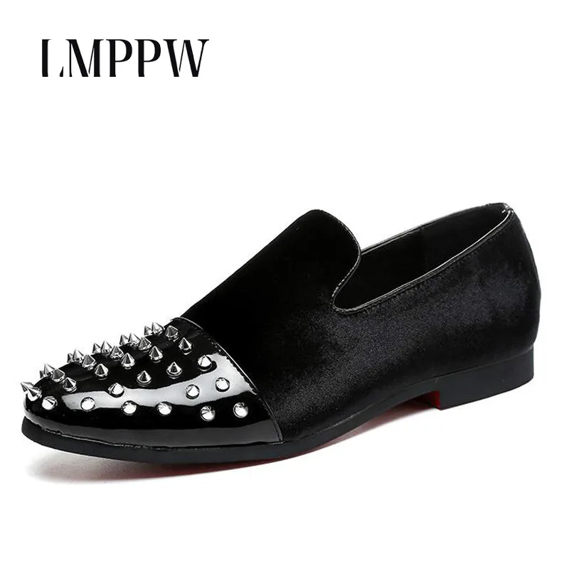 

England Men's Hairdresser Leather Shoes Breathable Men's Loafers Fashion Spikes Loafers Casual Flats Luxury Brand Men Shoes 2A