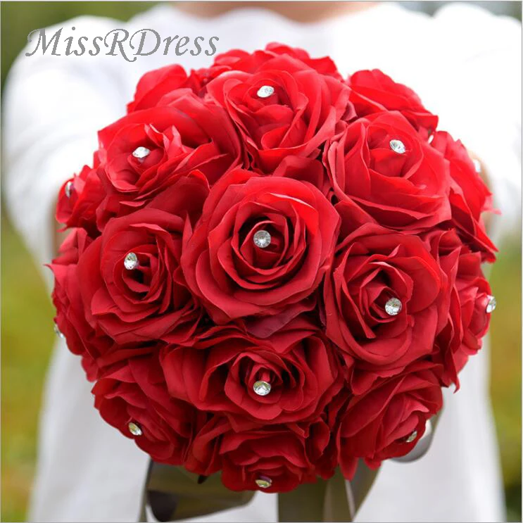 MissRDress красный свадебный букет из искусственного шелка Roes Свадебные букеты