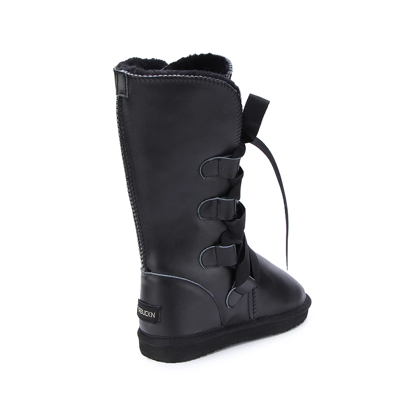 Vache chocolate Long Black Femmes Mujer Habuckn Véritable sand Neige De Imperméables Australie Fourrure Cuir En Classique D'hiver chestnut Bottes gray purple Peau Botas qTTaRg0v