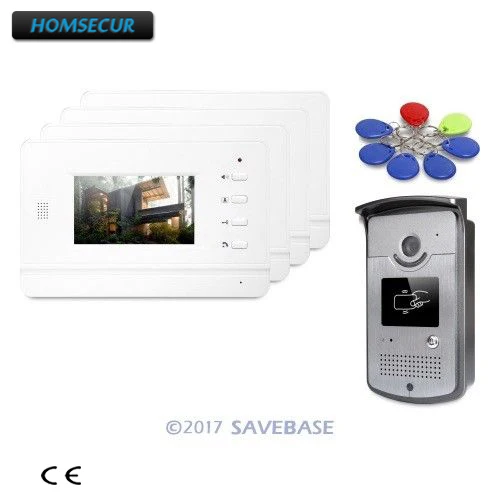 

HOMSECUR 4.3inch Video Door Phone Intercom System Quality Night-Vision with Color Images for Home Security 1V4