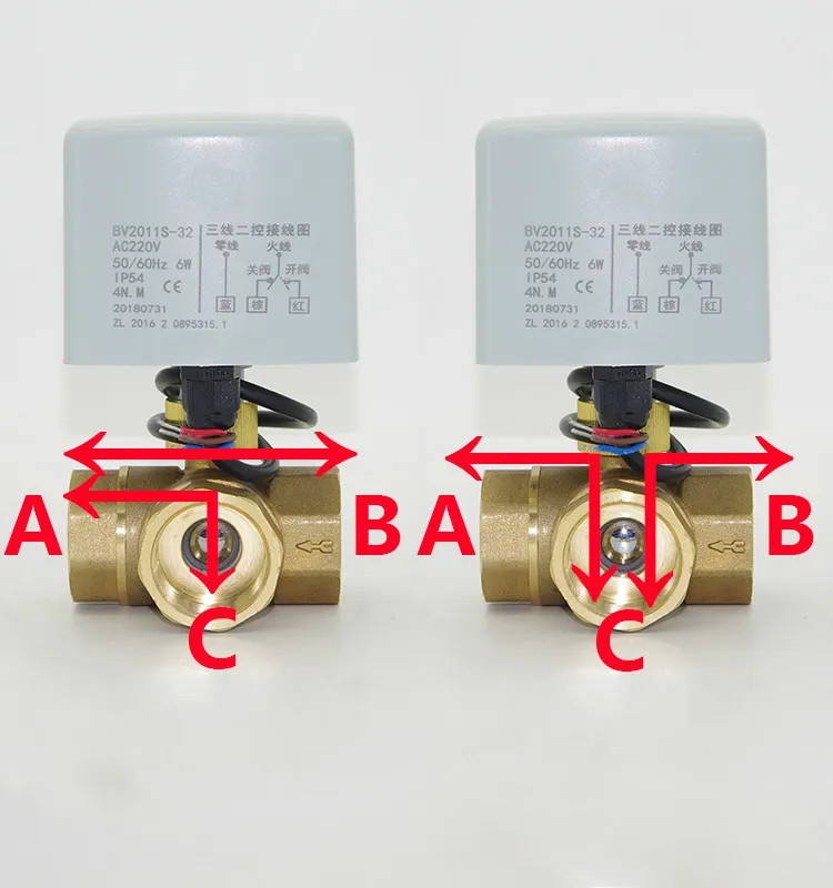220 В два или три с приводом от двигателя шаровой Электрический клапан дюйма 2 DN15 20 25 32 40 50 линия управления 1/" 3/4" 1/" латунь