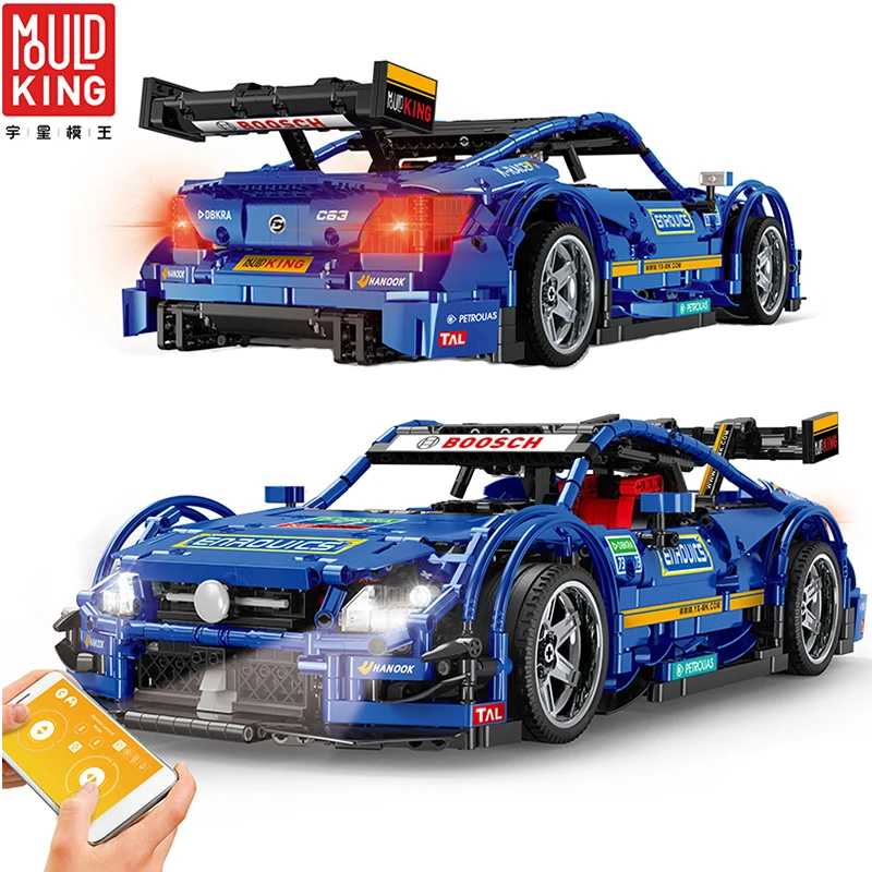 

MOULD KING 13073 Racing Car Drif C63 RC Car 1:10 Model Remote Control Building Blocks Kits Legoing Technic Kids Toys Gift Bricks