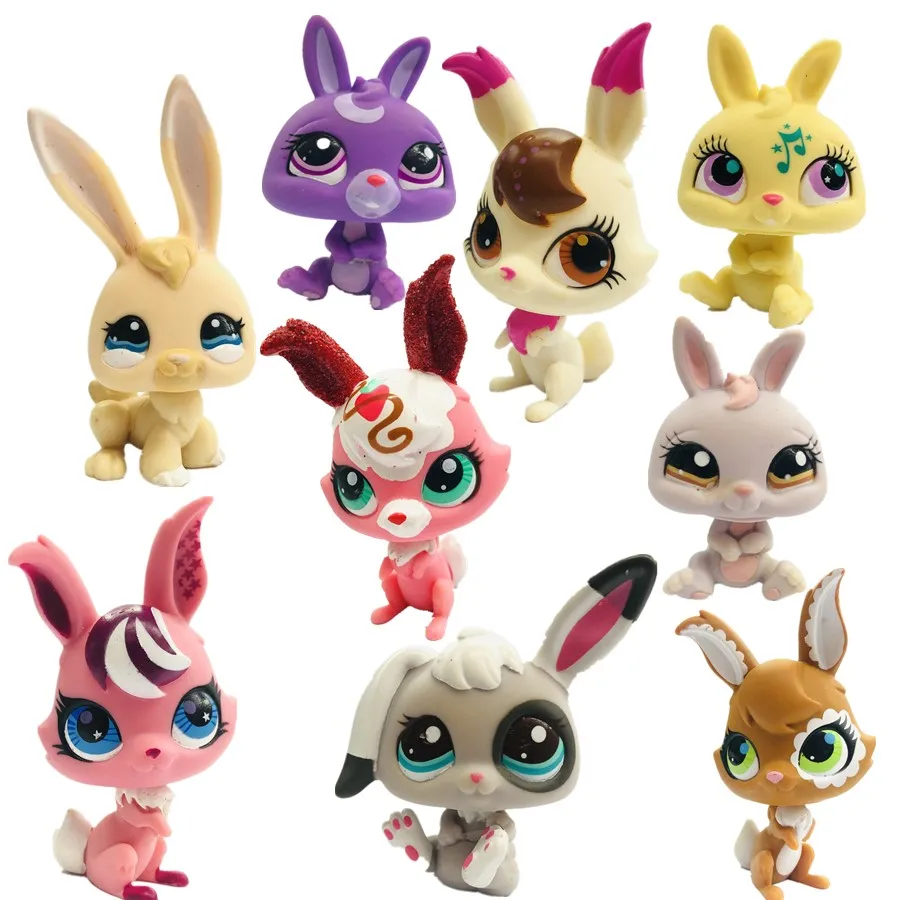 

hot cute small doll toy quality Little toy Lovely Long-eared Rabbit Patterned Cute pet animal action figure littlest doll toys