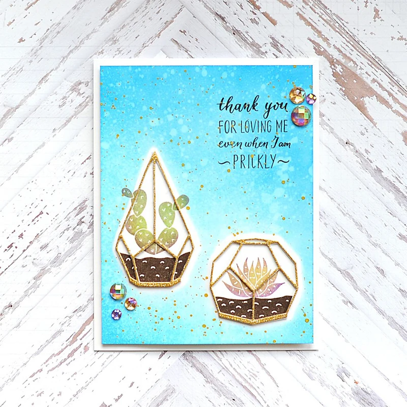 

Simply Succulents Transparent Clear Silicone Stamp/Seal for DIY Scrapbooking/Photo Album Decorative Card Making Clear Stamps 4x6