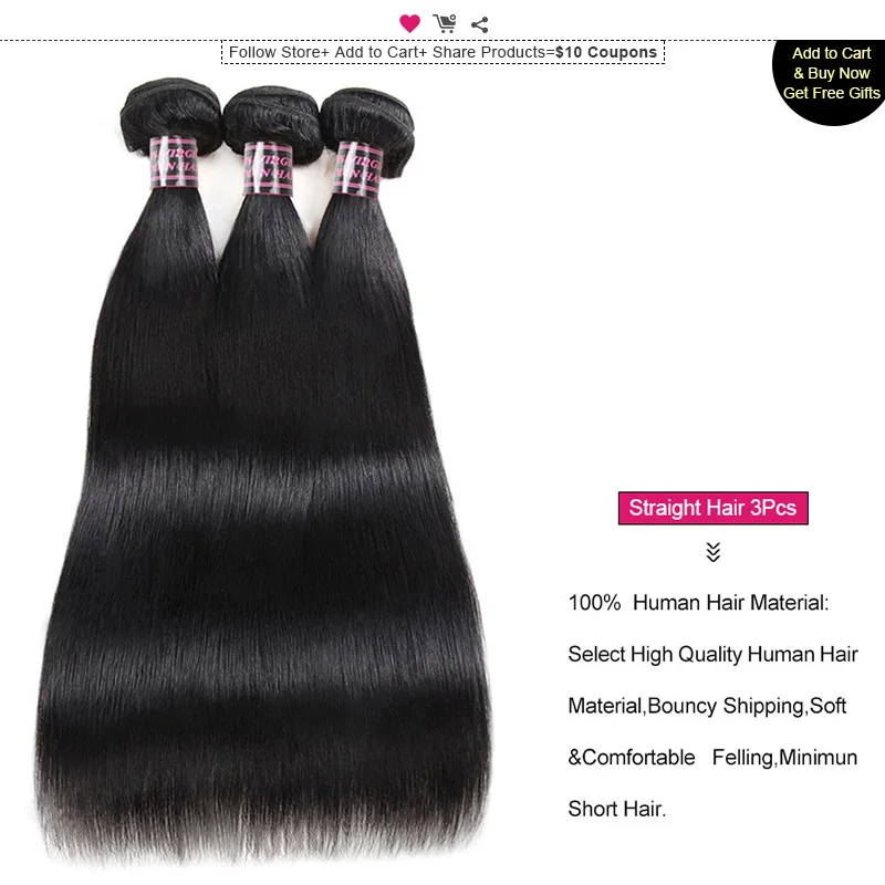 Ishow Straight Human Hair 3 Bundles With Closure Peruvian Hair Weave Bundles Free Part Lace Closure With Baby Hair Non Remy Ishow Straight Human Hair 3 Bundles With Closure Peruvian Hair Weave Bundles Free Part Lace Closure With Baby Hair Non Remy