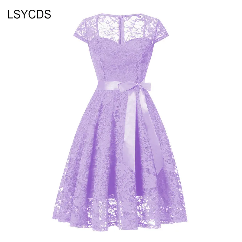 purple lace dress short
