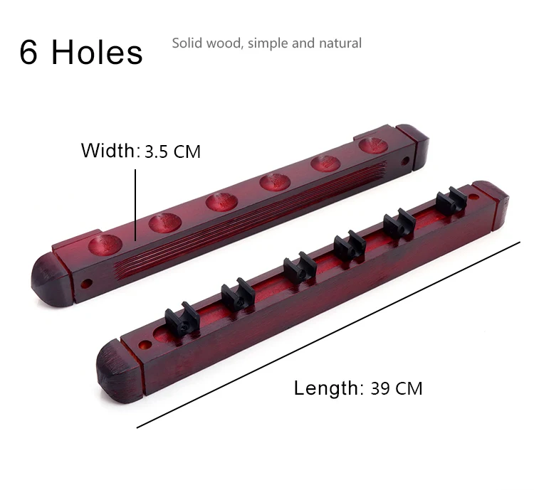1 компл. Бильярдный бассейн снукер стол настенное крепление подвесной Профессиональный 6 кия палочки твердая деревянная стойка держатель 39x4x3 см