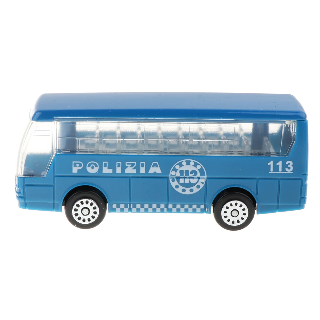 1:72 Diecast Cars Toy Fire Dept & Engineering Vehicles Police Bus