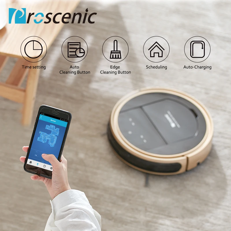 Robot Vacuum Cleaner Proscenic 790T 1200Pa Power Suction Vacuum Cleaner Robot with Wifi Connected Remote Control Aspirador