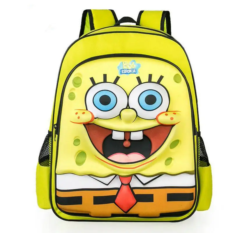

New arrival cartoon spongebob pattern backpacks for kids casual double shoulder travel bag cool movie characters bookbag mochila