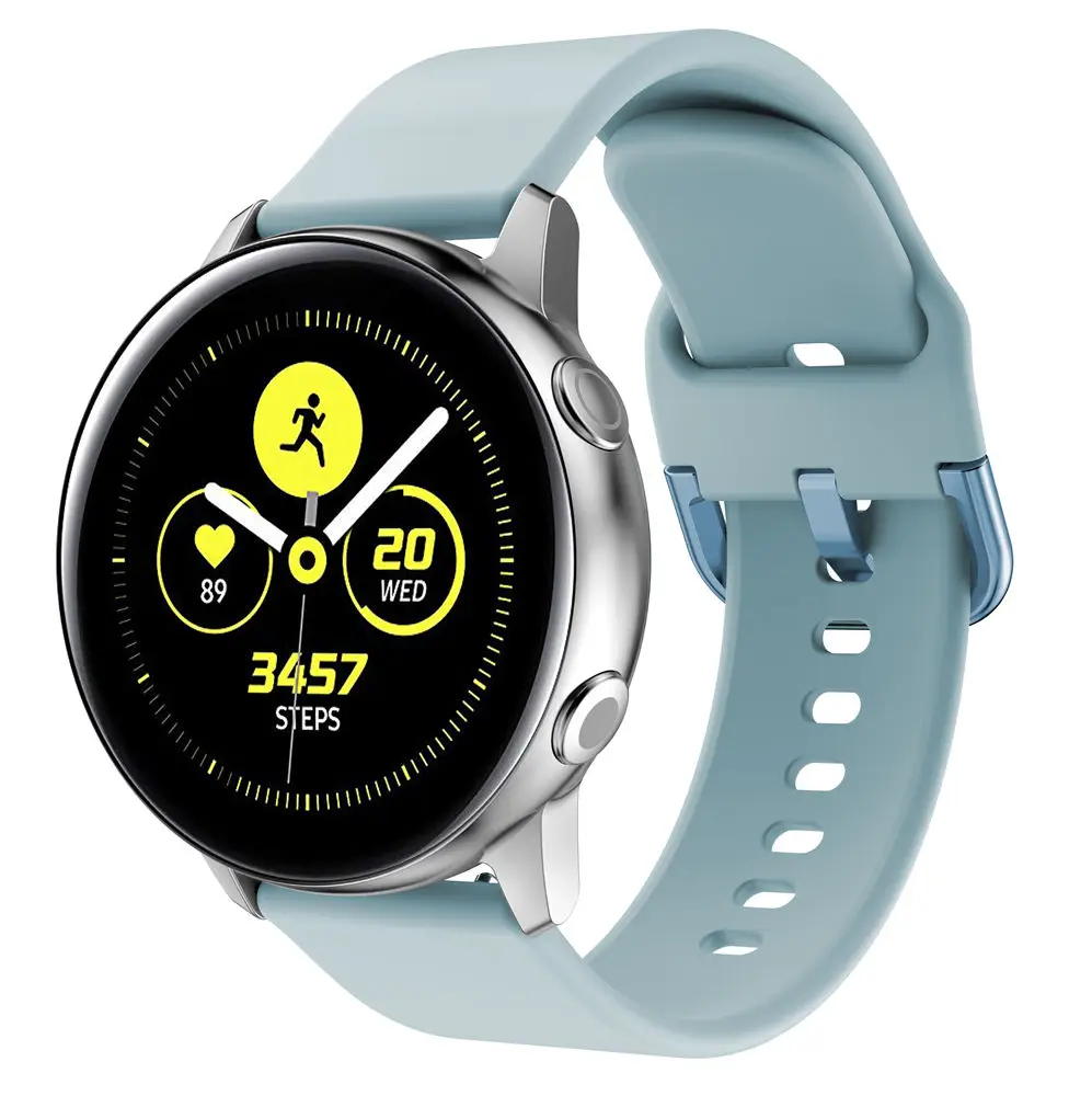 20 мм силиконовый ремешок для samsung Galaxy Watch Active/active2 40 мм/Amazfit GTR 42 мм/GTS браслет ремешок