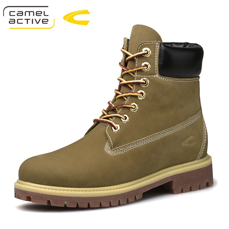 Paseos Oeste Del Botas Corte Masculinas Fresco Cuero Moda Estilo Hombres Libre Aire Amarillo Nueva Camel Active khaki Alta De Los Al Ocasionales Tobillo Split qnvPUU