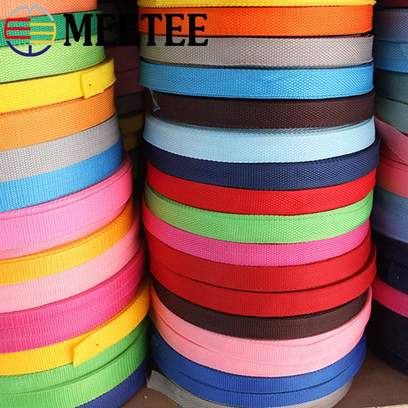 

100Yards 2cm Eco-Friendly Polyester Webbing Ribbon Band Backpack Strap Webbings Tape Dog Collar Outdoor Bag Garments Parts