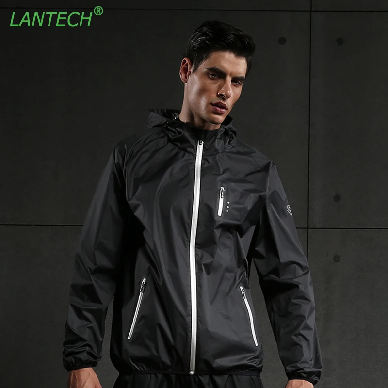 Мужская спортивная куртка LANTECH теплая для бега фитнеса с длинным рукавом|running