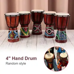 4 дюймов джембе ударные музыкальный инструмент классический Африканский стиль Blossom Дерево ручной барабаны Бонго для детей интерес возд