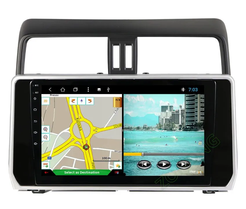 Excellent 2.5D 10.2 inch Octa 8 Core 2G+32Gb Android Car DVD Player for Toyota Land cruiser Prado 150 2018 2019 autoadio GPS Navigation BT 24
