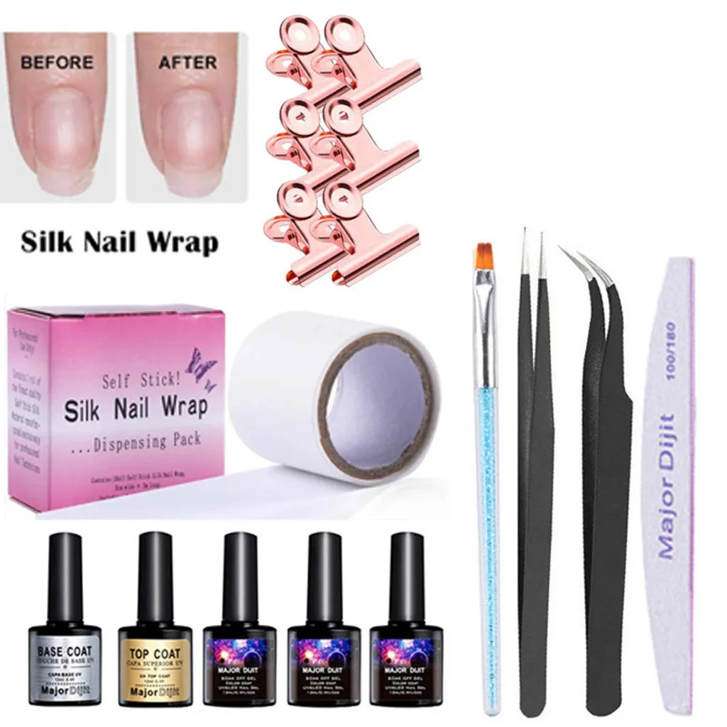 Набор для акриловых ногтей шелк удлинение рукояти печь лампа нижнее уплотнение Слои фототерапии клей зажим комплект режущей поверхностью RU гель