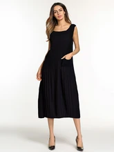 

Summer Long Dress Chiffon Fold Beach Loose Dress Female Vestido