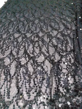 

Hot Sale french lace 5yards/lot cheap african black lace fabric high quality african tulle lace fabric
