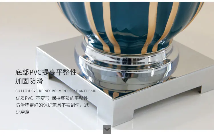 Американская Ретро Керамическая Настольная лампа, прикроватная лампа для спальни, Новая китайская креативная личность, синяя ручная роспись, декоративная настольная лампа