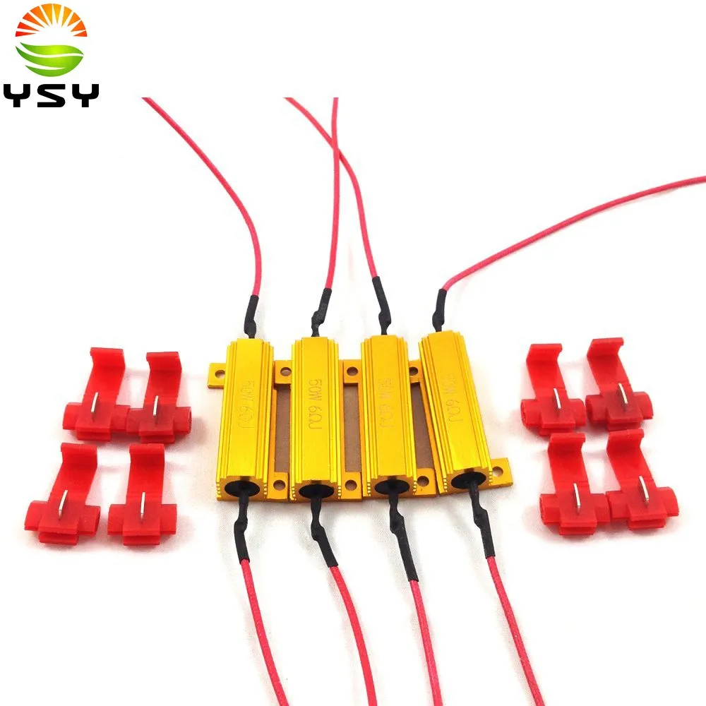 

Big Promotion 4Pcs Aaron 50W 6ohm DRL Fog Turn Singal Load Resistors -Fix LED Bulb Fast Hyper Flash Turn Signal Blink Error Code
