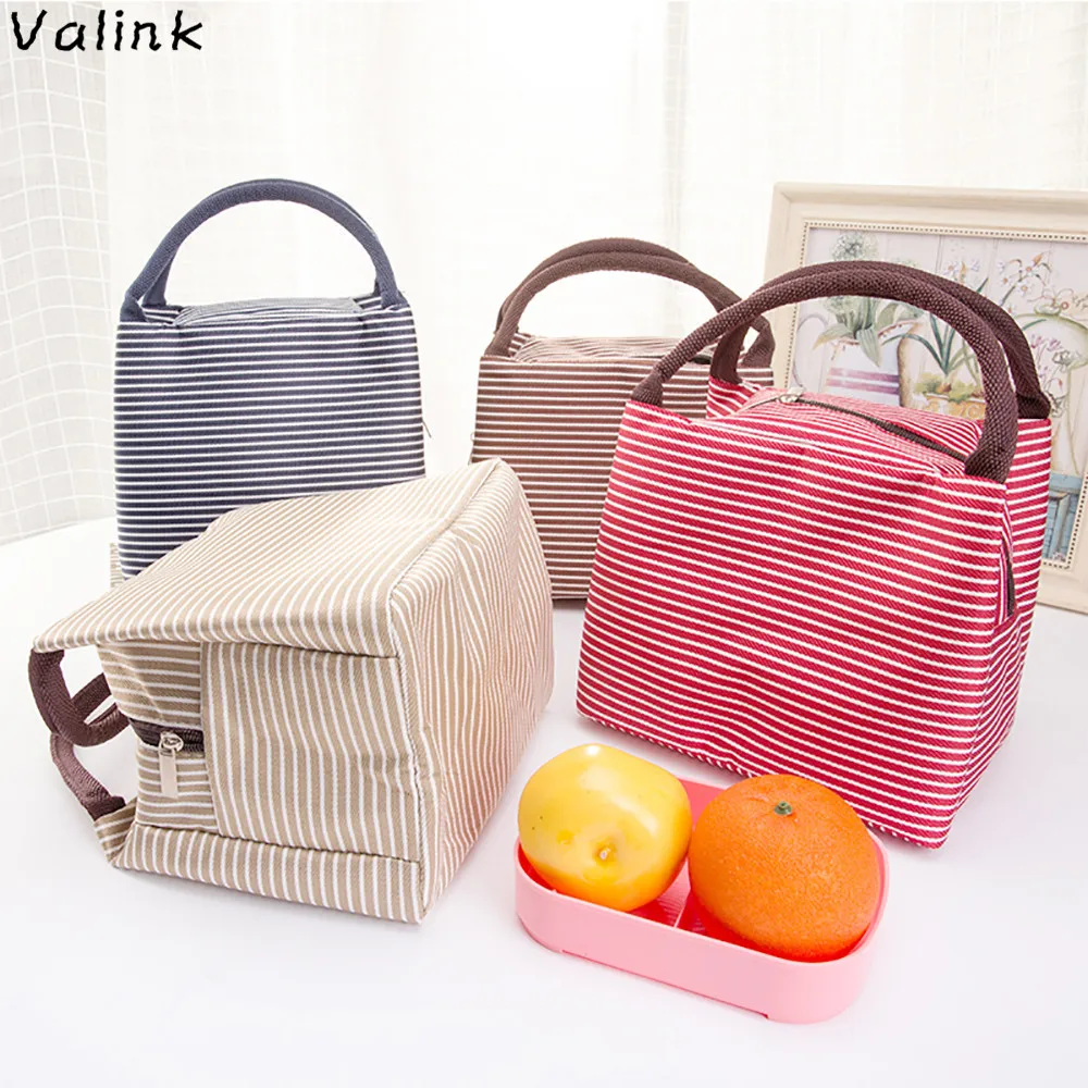 Valink 2017 Fashion Portable Insulated Canvas Lunch Bag Insulation