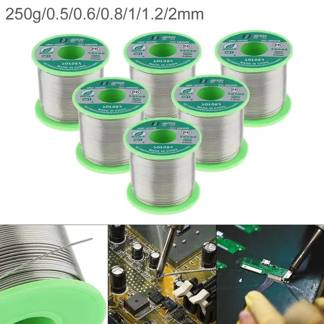 Alambre de soldadura de núcleo de colofonia sin plomo, respetuoso con el medio ambiente, y bajo punto de fusión con flujo, 250g, 0,5mm-2,0mm, 99.7% Sn, 0.3% Cu Alambre de soldadura de núcleo de colofonia sin plomo, respetuoso con el medio ambiente, y bajo punto de fusión con flujo, 250g, 0,5mm-2,0mm, 99.7% Sn, 0.3% Cu