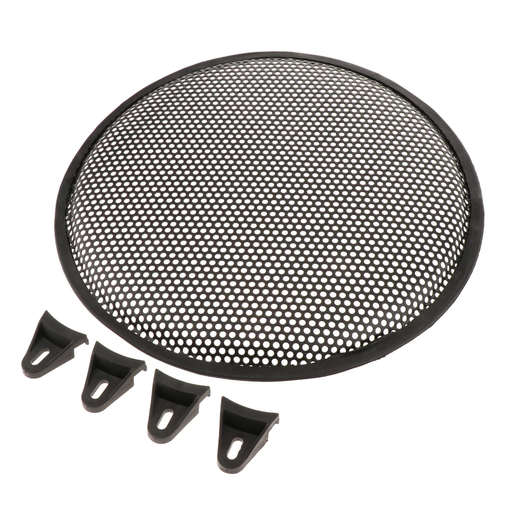 1 Pcs Speaker Grills Cover Case With 4Pcs Screws & 4Pcs Fix Bracket For 12 Inches Speaker Mounting Home Audio DIY Directly Fixed