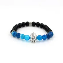 Бисер Энергетический Браслет Спарта солдатский Шлем Браслет Из синих бусин