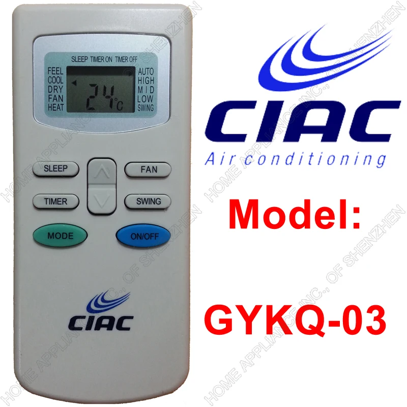 CIAC Remote Control For CIAC Split & Portable Air Conditioner GYKQ 03